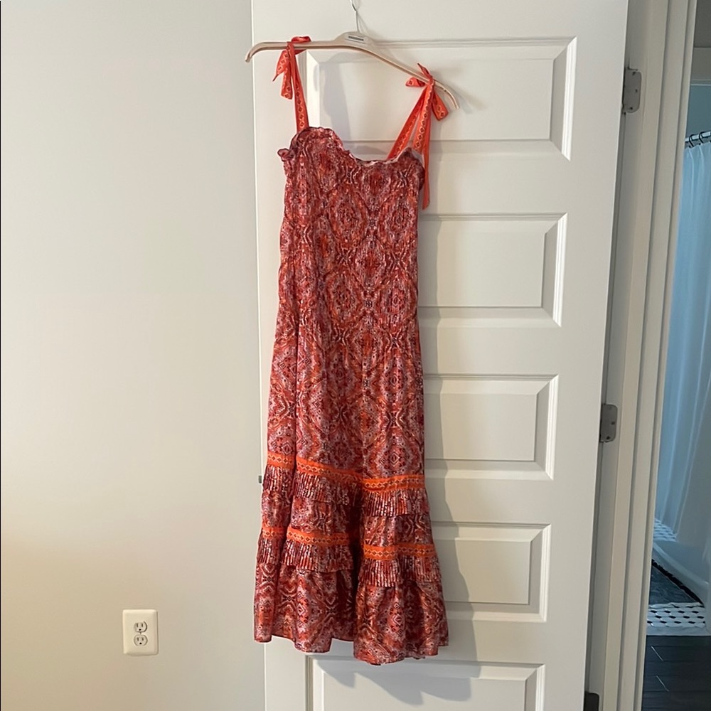 Ramy Brook Sia Smocked Ruffle-Tiered Midi Dress